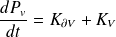 \begin{equation*} \frac{dP_v}{dt} = K_{\partial V} + K_V \end{equation*}