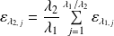 \varepsilon_{\lambda_{2,j}} = \frac{\lambda_{2}}{\lambda_{1}} \sum \limits_{j=1}^{\lambda_1 / \lambda_2} \varepsilon_{\lambda_{1,j}}