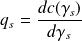 q_s = \frac{d c(\gamma_s)}{ d \gamma_s}