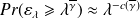 Pr(\varepsilon_\lambda \geqslant \lambda^{\overline{\gamma}}) \approx \lambda^{-c(\overline{\gamma})}