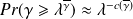 Pr(\gamma \geqslant \lambda^{\overline{\gamma}}) \approx \lambda^{-c(\overline{\gamma})}