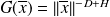 G(\overline{x}) = || \overline{x}||^{-D + H}